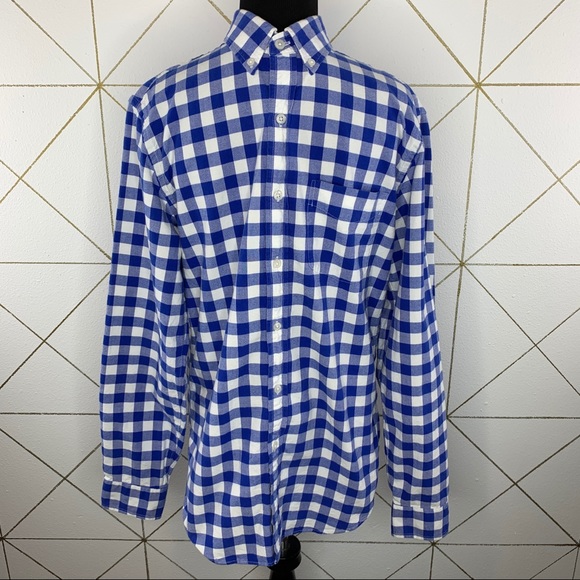 J. Crew Oxford Gingham Cotton Button Down Shirt